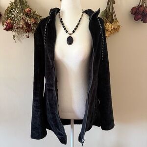 Free Country Black Hooded Zipup Teddy Jacket for Women